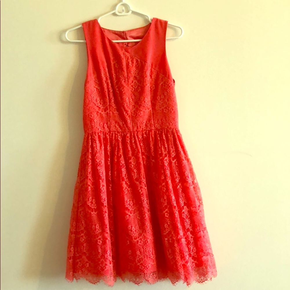 Jessica Simpson Coral/Pink Lace Cocktail Dress